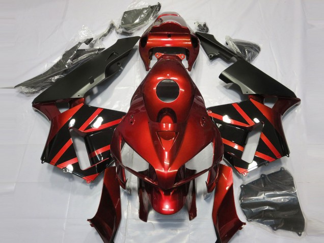 2005-2006 Design Rouge & Noir Brillant Honda CBR600RR Carénage Moto