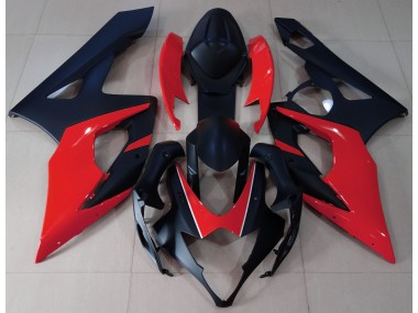 2005-2006 Noir Mat & Rouge Suzuki GSXR 1000 Carénage Moto