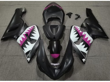 2005-2006 Requin Noir Mat & Rose Kawasaki ZX6R Carénage Moto