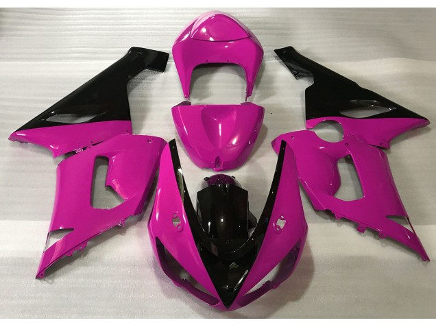 2005-2006 Rose Brillant & Noir Kawasaki ZX6R Carénage Moto 2005-2006 Rose Brillant & Noir Kawasaki ZX6R Carénage Moto