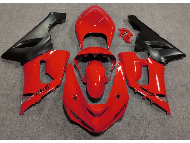 2005-2006 Rouge Brillant Kawasaki ZX6R Carénage Moto 2005-2006 Rouge Brillant Kawasaki ZX6R Carénage Moto