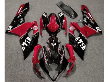 2005-2006 Rouge Brillant & Noir Personnalisé Suzuki GSXR 1000 Carénage Moto