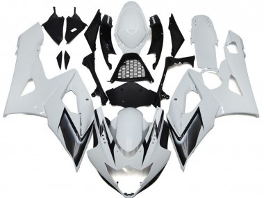 2005-2006 Style Blanc Brillant Avec Des Notes Argentées Suzuki GSXR 1000 Carénage Moto