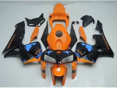 2005-2006 Éclaboussures Orange & Noires Honda CBR600RR Carénage Moto