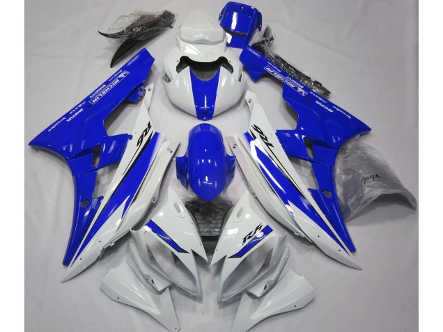 2006-2007 Blanc Brillant & Bleu Yamaha R6 Carénage Moto 2006-2007 Blanc Brillant & Bleu Yamaha R6 Carénage Moto