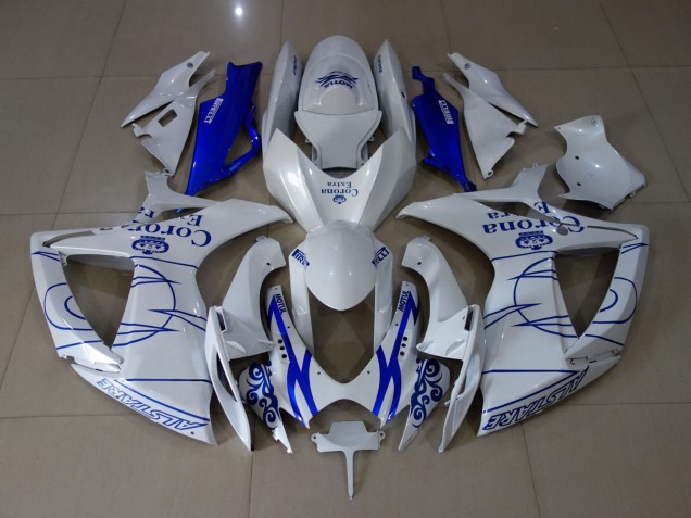 2006-2007 Blanc Corona Suzuki GSXR 600-750 Carénage Moto