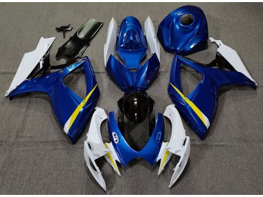 2006-2007 Bleu Brillant Blanc & Jaune Suzuki GSXR 600-750 Carénage Moto