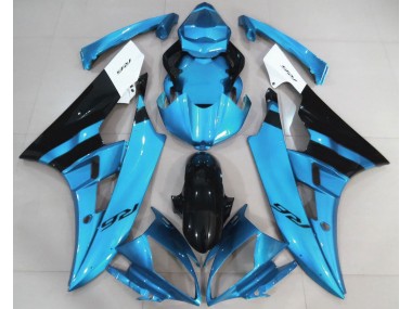 2006-2007 Bleu Clair Brillant & Noir Yamaha R6 Carénage Moto