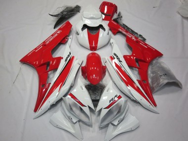 2006-2007 Conception De Style Blanc Rouge Yamaha R6 Carénage Moto