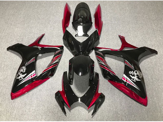 2006-2007 Design Rouge Brillant & Noir Suzuki GSXR 600-750 Carénage Moto 2006-2007 Design Rouge Brillant & Noir Suzuki GSXR 600-750 Carénage Moto
