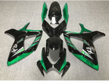 2006-2007 Design Vert Brillant & Noir Suzuki GSXR 600-750 Carénage Moto