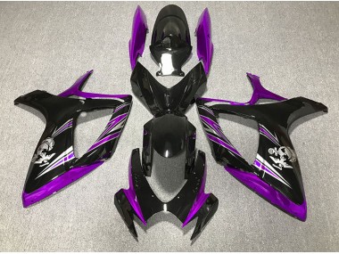 2006-2007 Design Violet & Noir Brillant Suzuki GSXR 600-750 Carénage Moto
