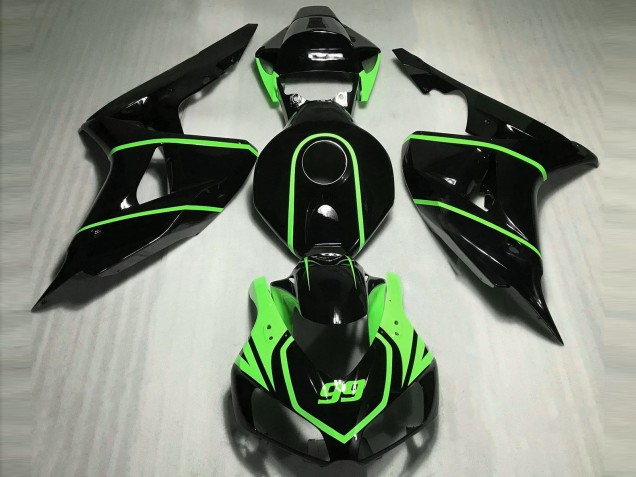 2006-2007 Nero Lucido Alta Visibilità Verde Honda CBR1000RR Carénage Moto