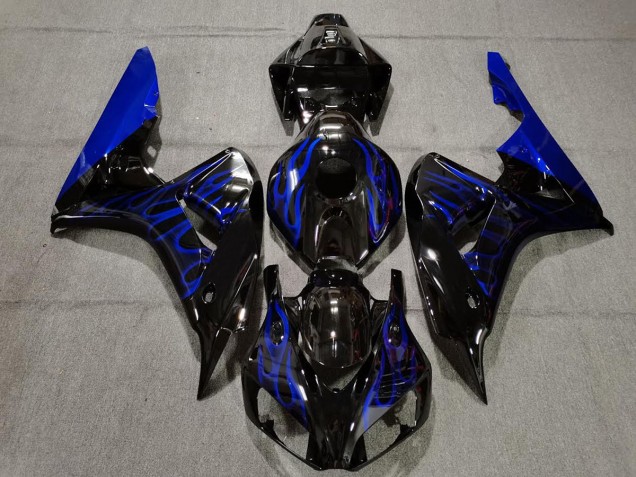 2006-2007 Noir Brillant Bleu Flamme Honda CBR1000RR Carénage Moto
