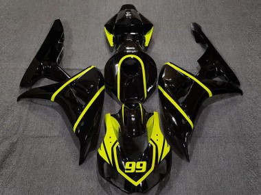2006-2007 Noir Brillant & Jaune Vif Honda CBR1000RR Carénage Moto