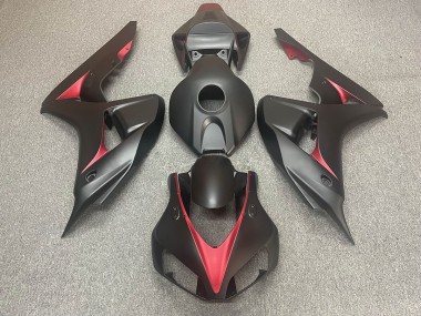 2006-2007 Noir Mat & Rouge Honda CBR1000RR Carénage Moto