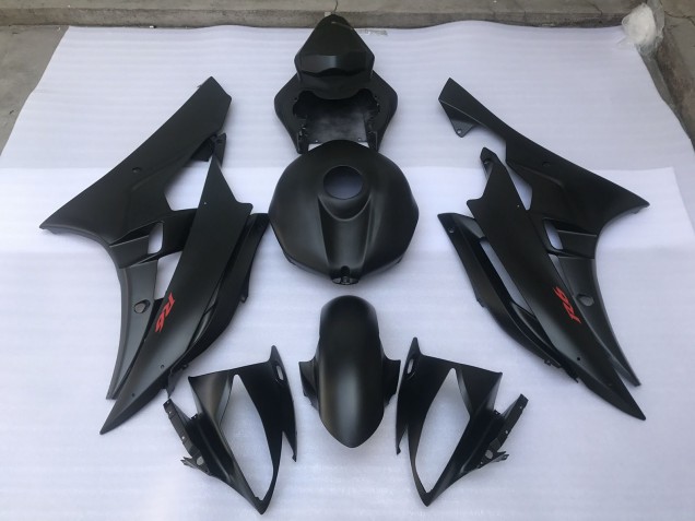 2006-2007 Noir Mat Uni Yamaha R6 Carénage Moto