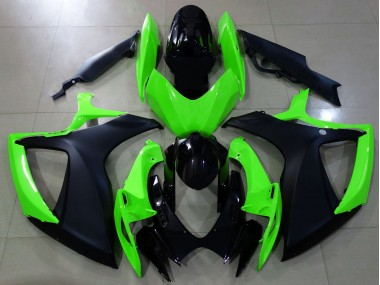 2006-2007 Noir Mat & Vert Suzuki GSXR 600-750 Carénage Moto