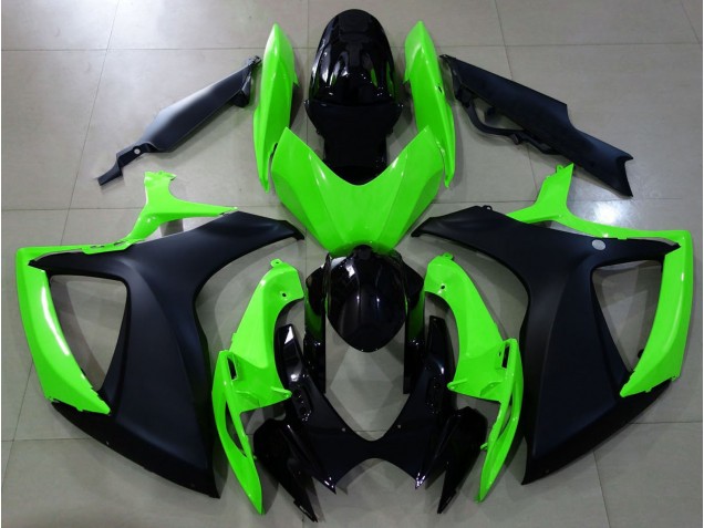 2006-2007 Noir Mat & Vert Suzuki GSXR 600-750 Carénage Moto