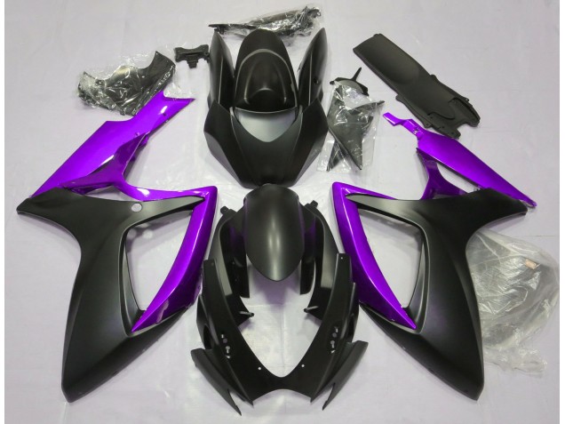 2006-2007 Noir Mat & Violet Suzuki GSXR 600-750 Carénage Moto