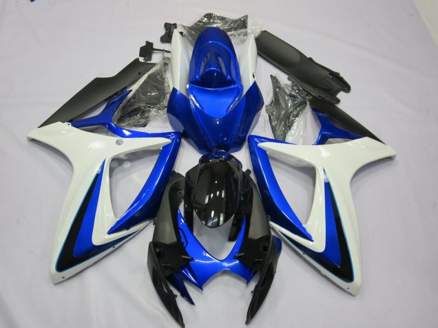 2006-2007 OEM Style Blanc Bleu Suzuki GSXR 600-750 Carénage Moto 2006-2007 OEM Style Blanc Bleu Suzuki GSXR 600-750 Carénage Moto