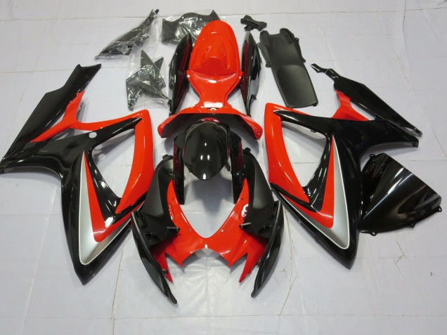 2006-2007 Orange Argent & Noir Suzuki GSXR 600-750 Carénage Moto 2006-2007 Orange Argent & Noir Suzuki GSXR 600-750 Carénage Moto