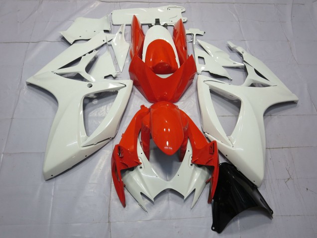 2006-2007 Orange & Blanc Suzuki GSXR 600-750 Carénage Moto 2006-2007 Orange & Blanc Suzuki GSXR 600-750 Carénage Moto