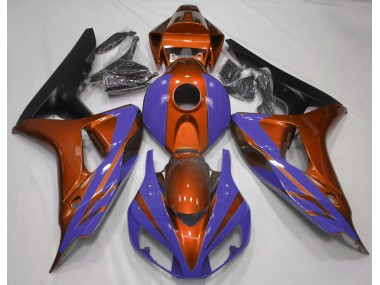 2006-2007 Orange Brillant & Bleu Foncé Honda CBR1000RR Carénage Moto