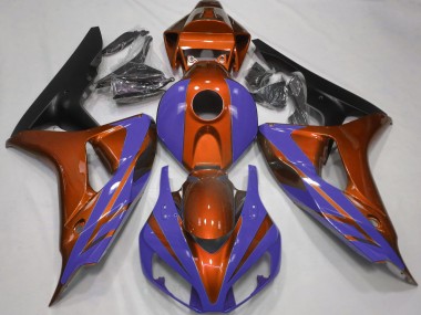 2006-2007 Orange Brillant & Bleu Foncé Honda CBR1000RR Carénage Moto