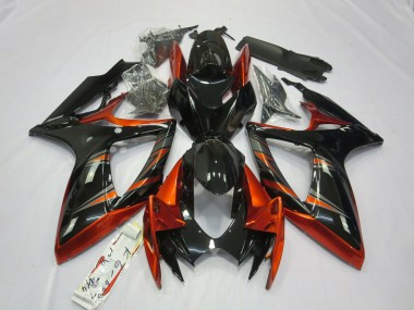 2006-2007 Orange & Noir Suzuki GSXR 600-750 Carénage Moto