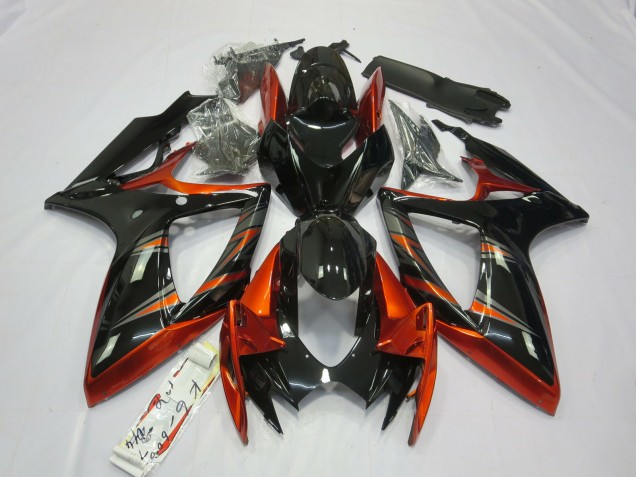 2006-2007 Orange & Noir Suzuki GSXR 600-750 Carénage Moto 2006-2007 Orange & Noir Suzuki GSXR 600-750 Carénage Moto
