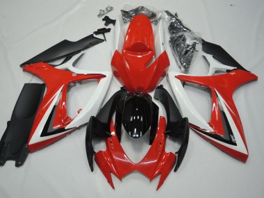 2006-2007 Rouge & Blanc Suzuki GSXR 600-750 Carénage Moto