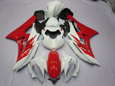 2006-2007 Rouge & Blanc Yamaha R6 Carénage Moto