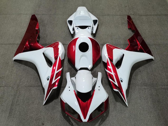 2006-2007 Rouge Bonbon & Blanc Honda CBR1000RR Carénage Moto