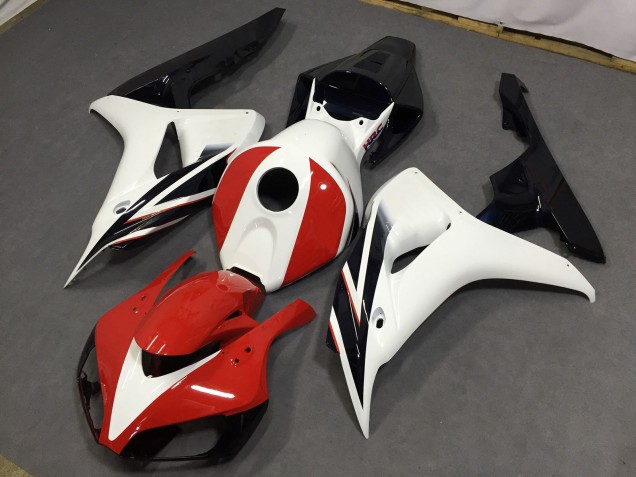 2006-2007 Rouge Brillant & Blanc Honda CBR1000RR Carénage Moto