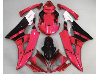 2006-2007 Rouge Brillant & Noir Yamaha R6 Carénage Moto