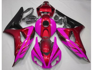 2006-2007 Rouge Brillant & Rose Honda CBR1000RR Carénage Moto