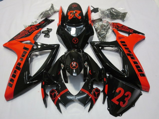 2006-2007 Rouge Jordan Suzuki GSXR 600-750 Carénage Moto 2006-2007 Rouge Jordan Suzuki GSXR 600-750 Carénage Moto
