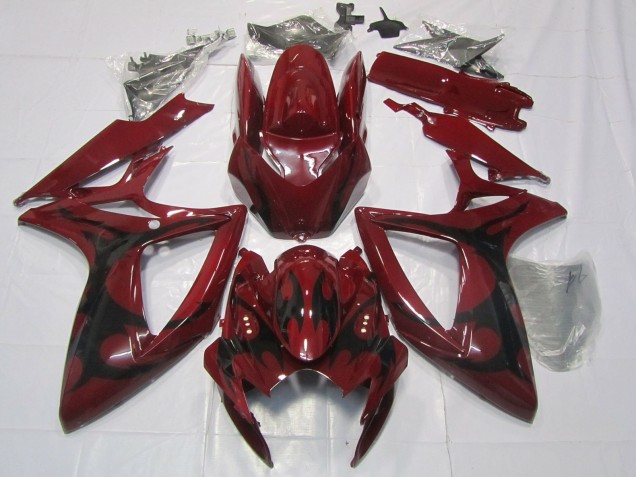 2006-2007 Rouge Marron Suzuki GSXR 600-750 Carénage Moto 2006-2007 Rouge Marron Suzuki GSXR 600-750 Carénage Moto