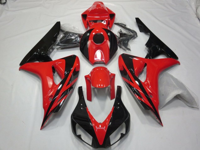 2006-2007 Rouge Noir OEM Style Sans Décalcomanies Honda CBR1000RR Carénage Moto