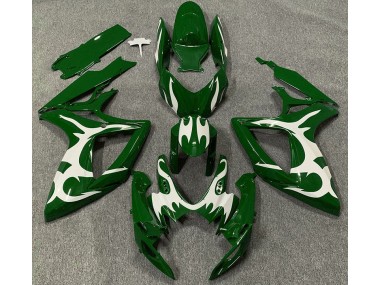 2006-2007 Vert Foncé & Blanc Suzuki GSXR 600-750 Carénage Moto