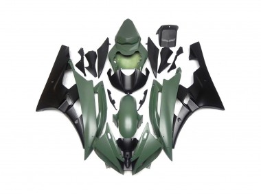 2006-2007 Vert Mat & Noir Personnalisés Yamaha R6 Carénage Moto