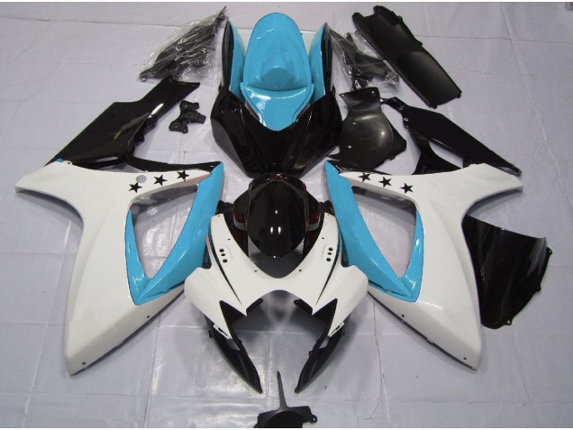 2006-2007 Étoile Bleu Clair Suzuki GSXR 600-750 Carénage Moto 2006-2007 Étoile Bleu Clair Suzuki GSXR 600-750 Carénage Moto