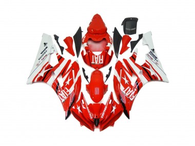 2006-2007 Étoile Rouge & Blanche Fiat Yamaha R6 Carénage Moto