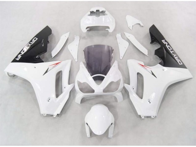 2006-2008 Blanc Avec Bas Noir Triumph Daytona 675 Carénage Moto 2006-2008 Blanc Avec Bas Noir Triumph Daytona 675 Carénage Moto