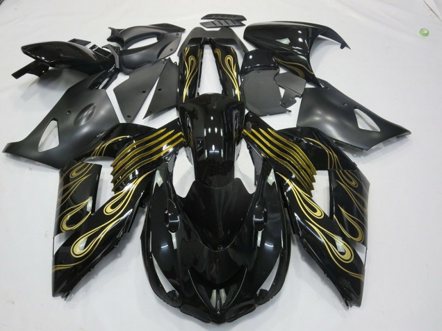 2006-2011 Or Noir Kawasaki ZX14R Carénage Moto 2006-2011 Or Noir Kawasaki ZX14R Carénage Moto