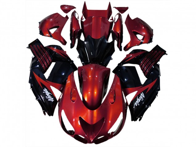 2006-2011 Rouge Brillant & Noir Kawasaki ZX14R Carénage Moto 2006-2011 Rouge Brillant & Noir Kawasaki ZX14R Carénage Moto