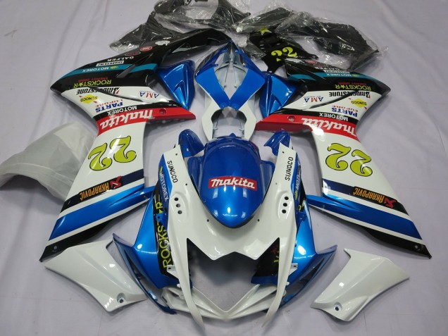 2007-2008 22 Blanc & Bleu Suzuki GSXR 1000 Carénage Moto