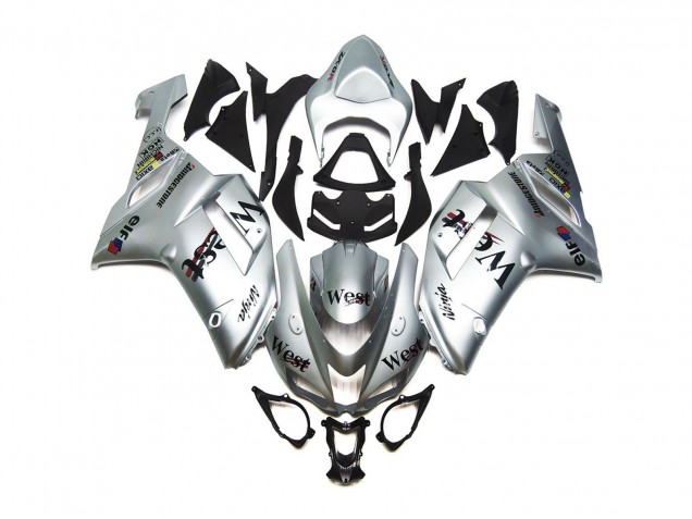 2007-2008 Argent West Brillant Kawasaki ZX6R Carénage Moto