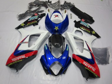 2007-2008 Blanc Rockstar Suzuki GSXR 1000 Carénage Moto
